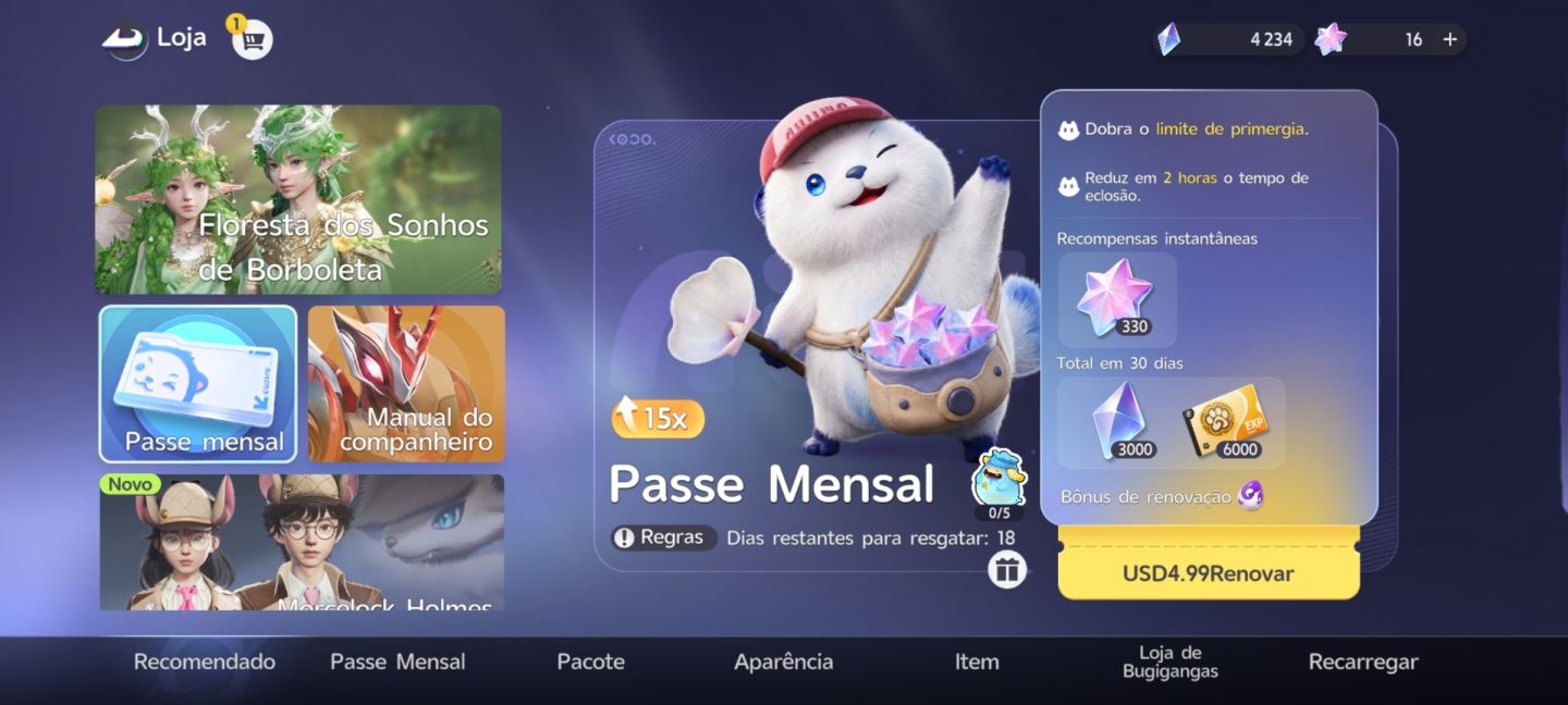CONTA END GAME ANIIMO DIVERSOS PRISMANAS CINTILANTES COM PASSE E MENSAL ATIVADO