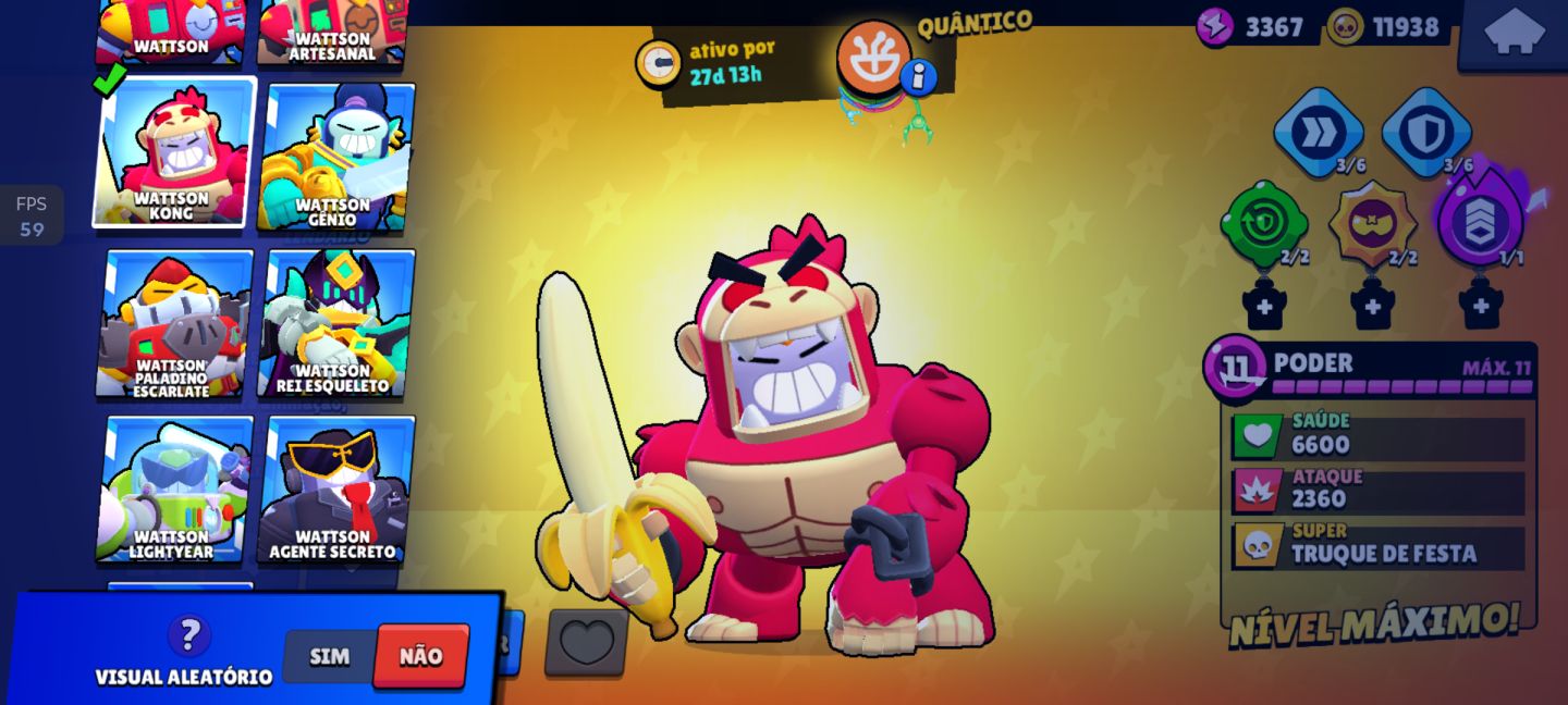 Conta Brawl Stars 2019 | 58K Troféus | Todos os Brawlers |+200 Skins.Negociável