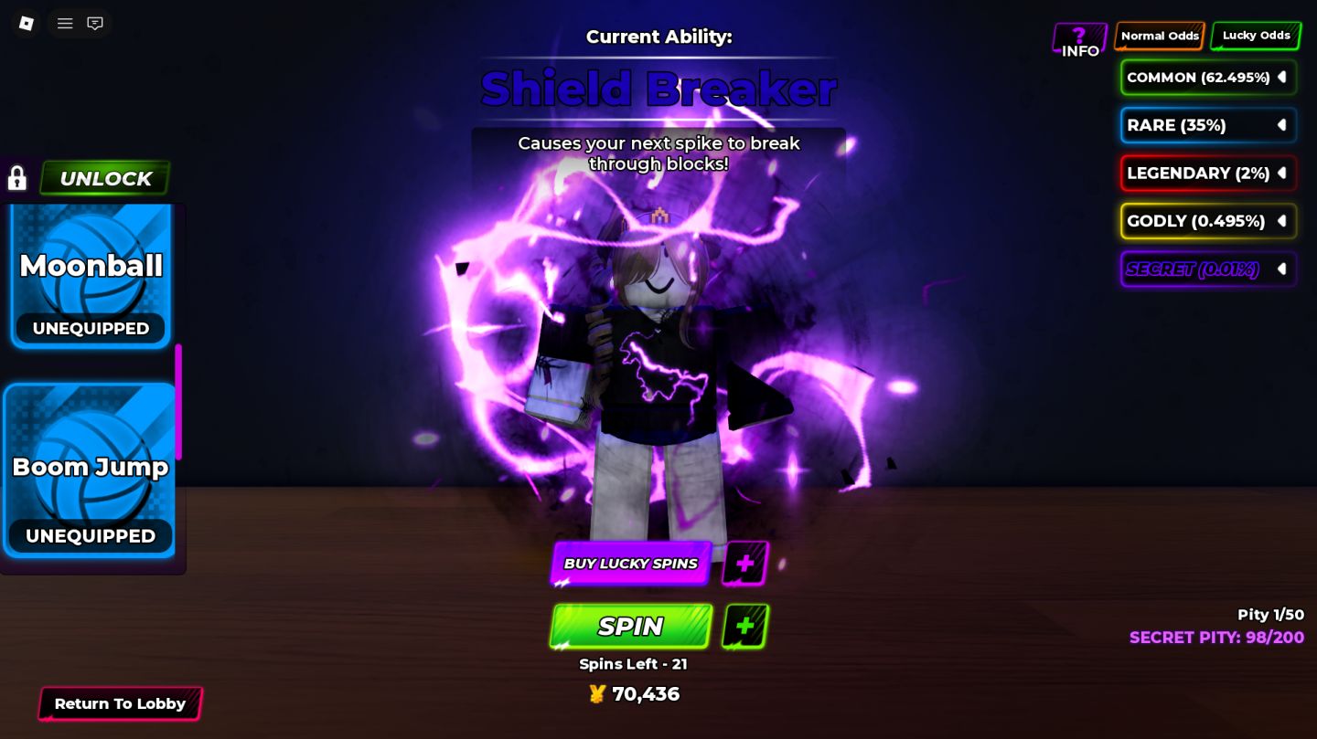 CONTA ANTIGA PARADA DE VOLLEYBALL LEGENDS LVL 200+ COM MAIS DE 6 SECRETS