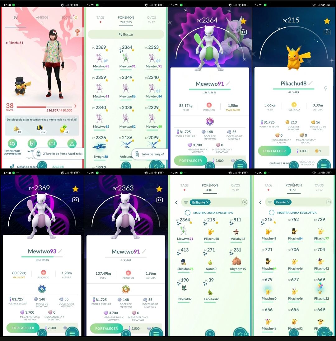 Pokémon GO Lv. 38 | 10 Mewtwo | 70 Pokémon de Evento | Mewtwo Shiny Q308