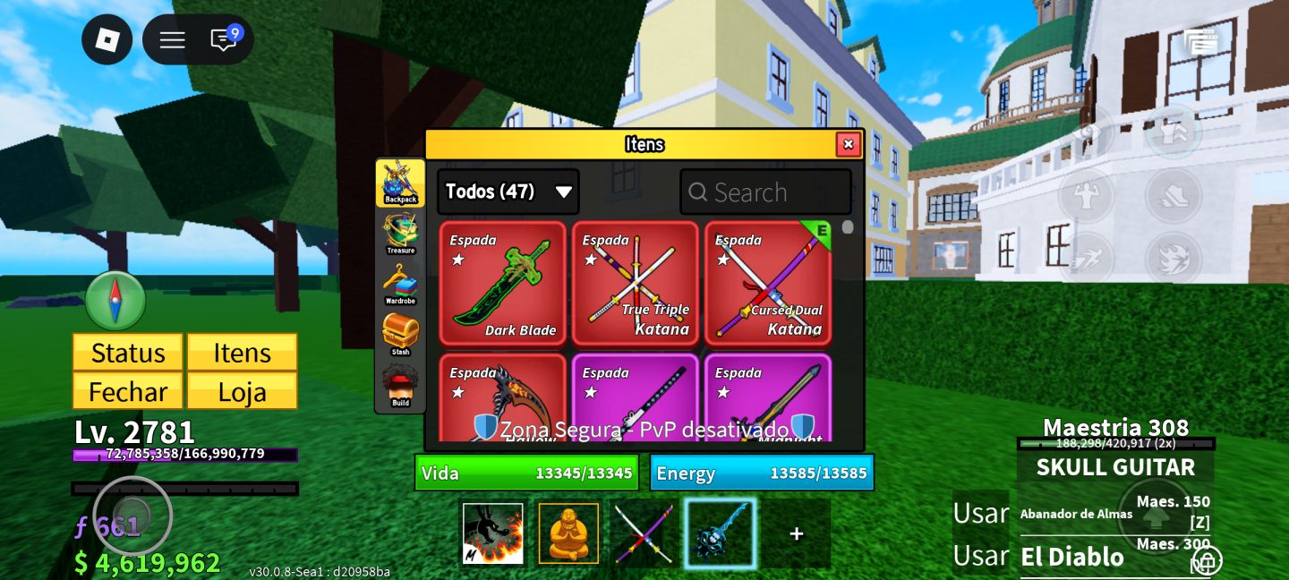 CONTA ROBLOX FOCADA EM BLOX FRUITS E SKINS + ROBUX