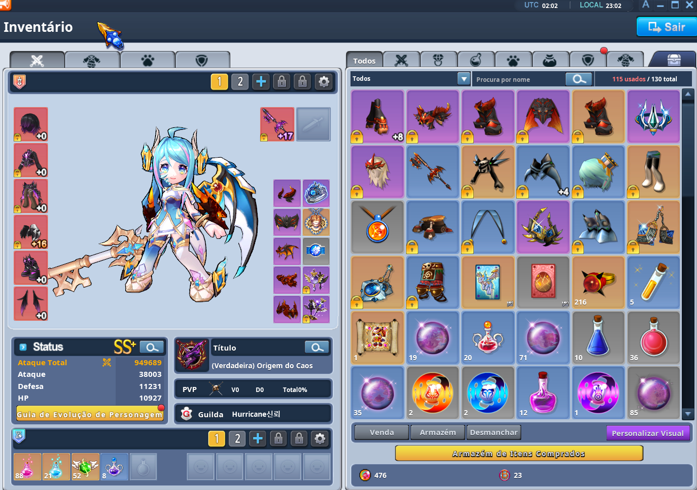 Conta Grand Chase Completa com Excelente Progresso C-lv741