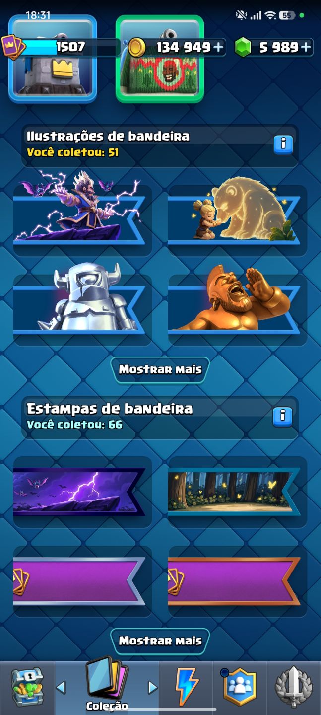 CONTA CLASH ROYALE LVL 21 + 8K TROFÉUS + 6K GEMAS + TORRE E CARTAS LVL 14, +