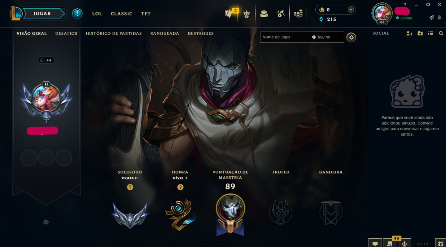Conta de LOL lvl 45