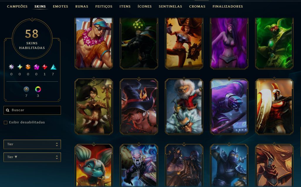 [Entrega Automática] Conta Lol Bronze, 58 Skins, Lendária, Upada na Mão