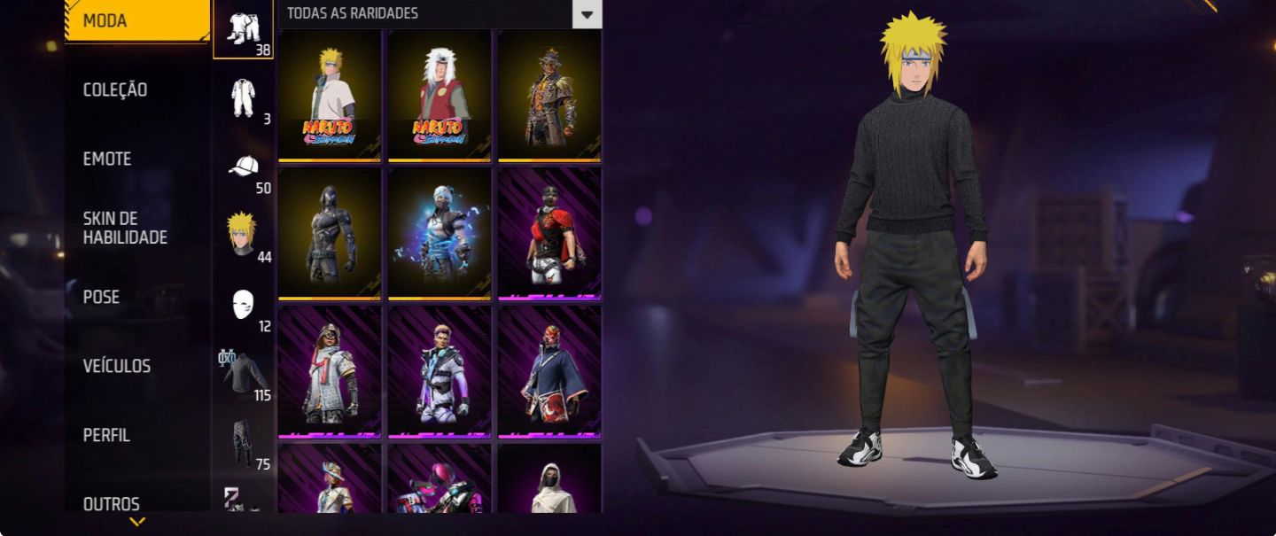 CONTA FF + 115 PEITAS + XM8 ATT 2VEL + GOLA ALTA PRETA + CALÇA JAZZ