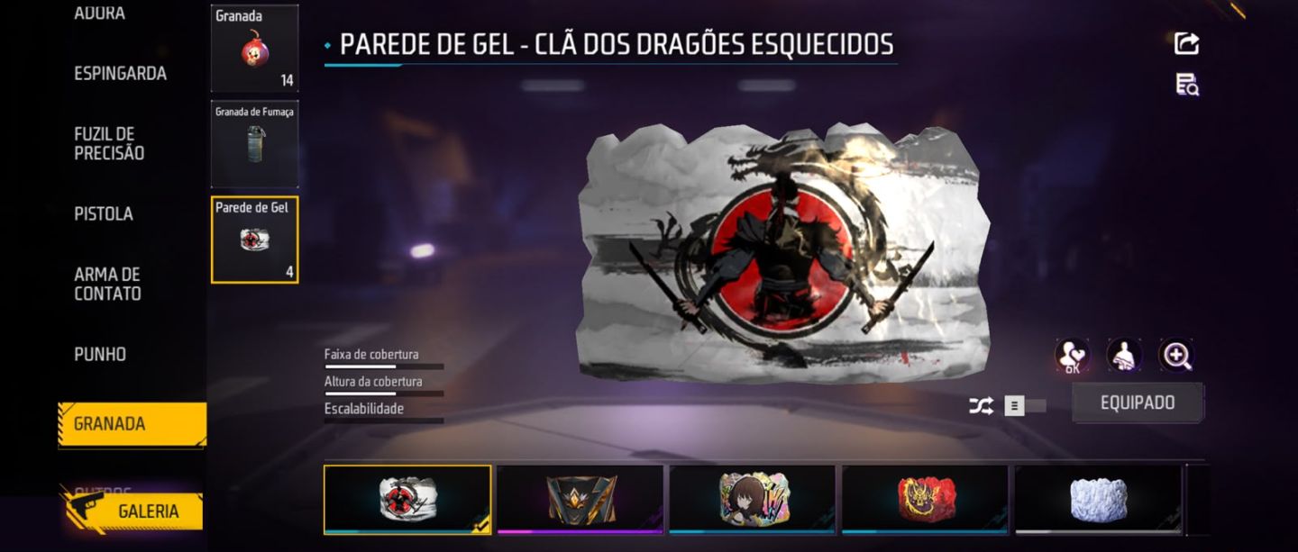 Conta de Free Fire antiga rara com itens raros
