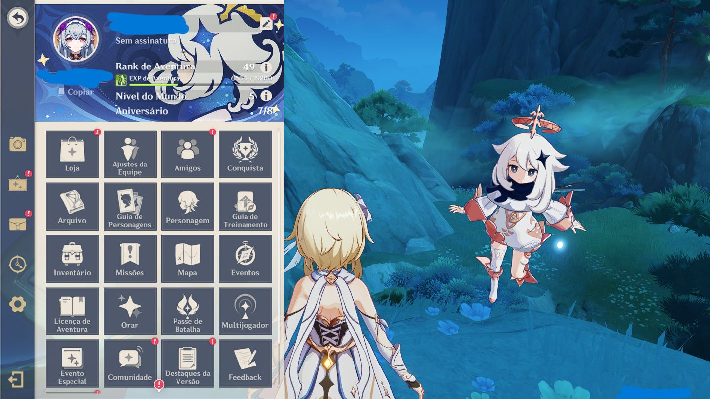 Conta Iniciante Genshin AR49, 11 personagens 5 estrelas