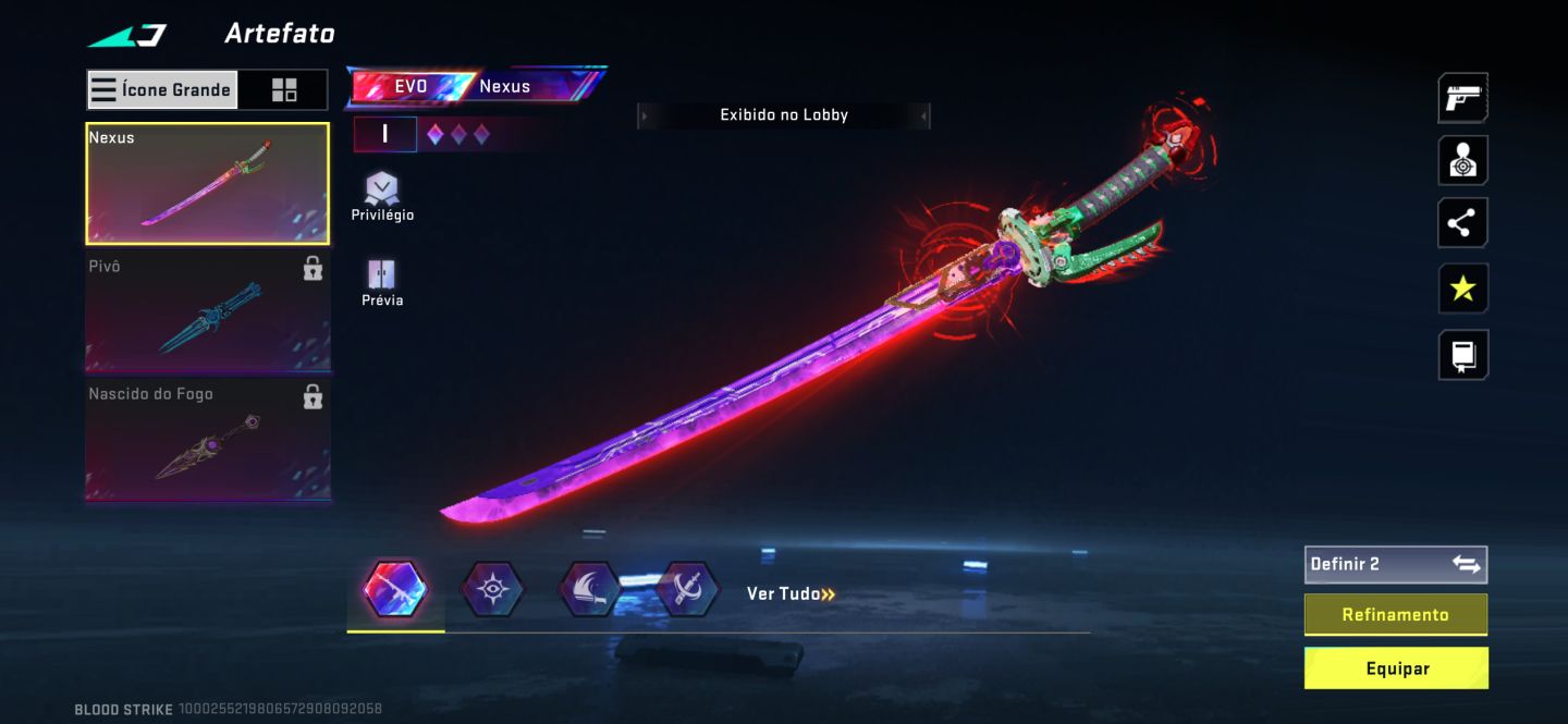 Conta boa, com espada nexus e 3 evos