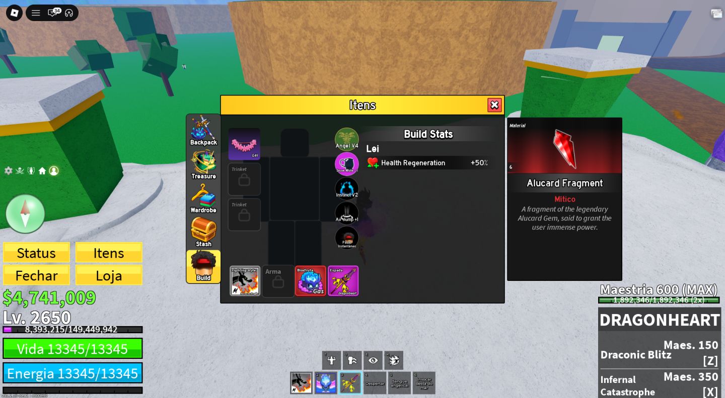 Conta roblox blox fruits atualmente gás lvl Max e com 96 robux