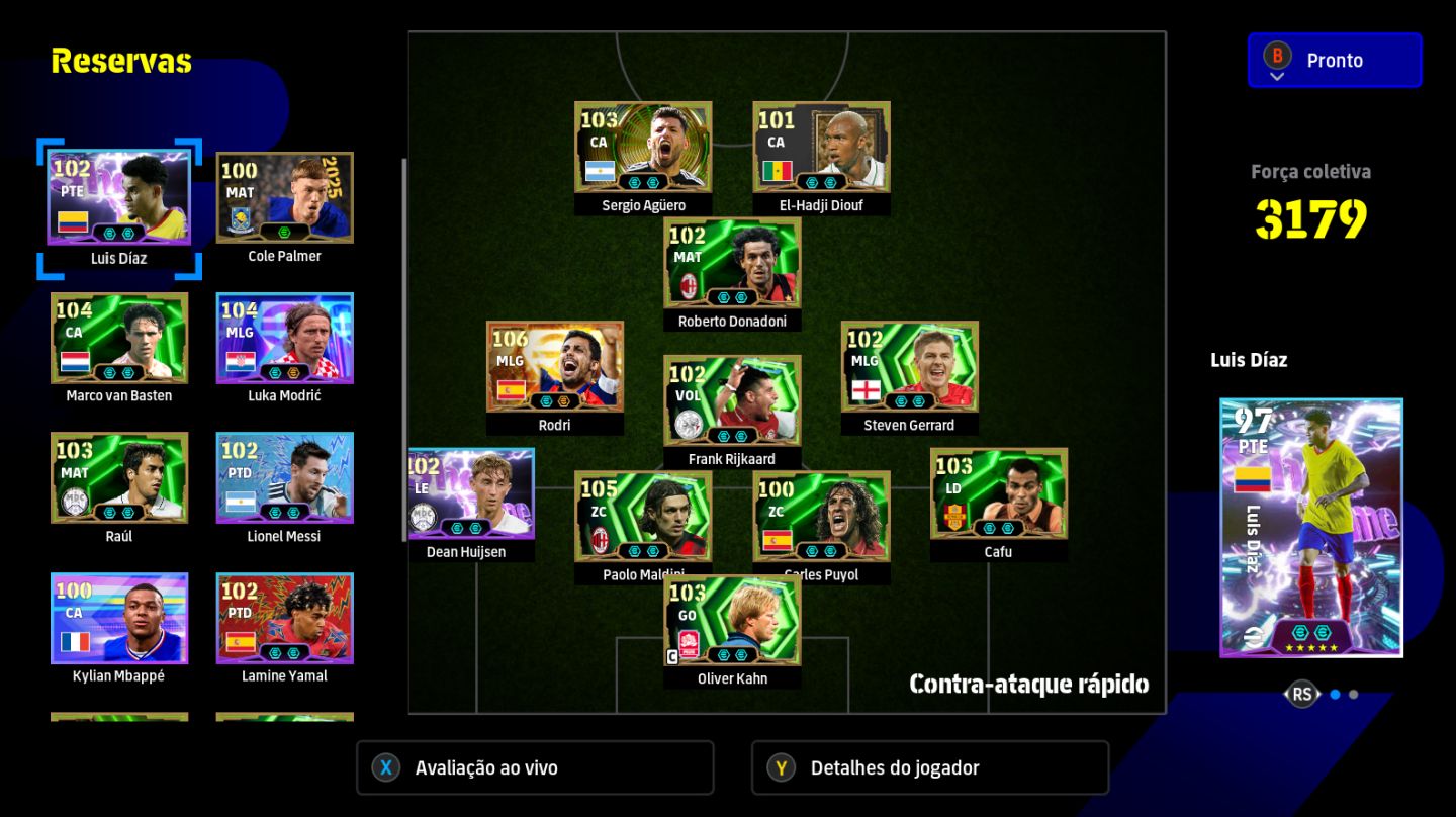 CONTA EFOOTBALL PCSTEAM FORÇA DO TIME 3212