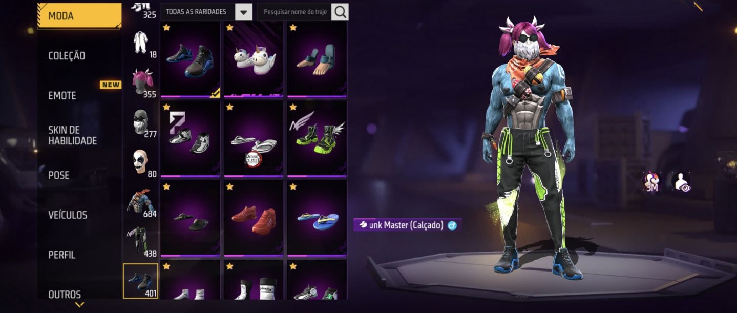 Conta free fire skin sombra boral, skins armas evolutivas