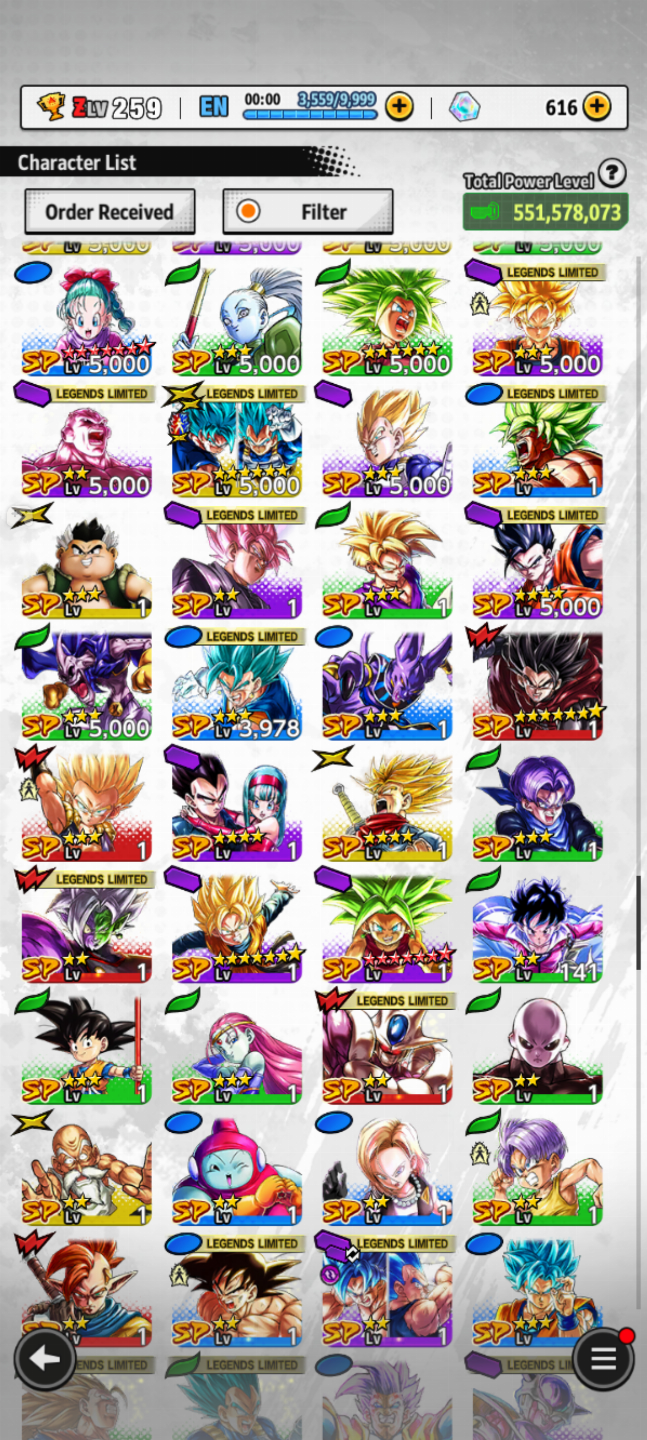 Conta dbl com vários personagens