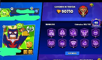 CONTA BRAWL STARS ENDGAME - FULL LV 11 E HIPER - 91 MIL TROFÉUS/PRESTIGIO 40!