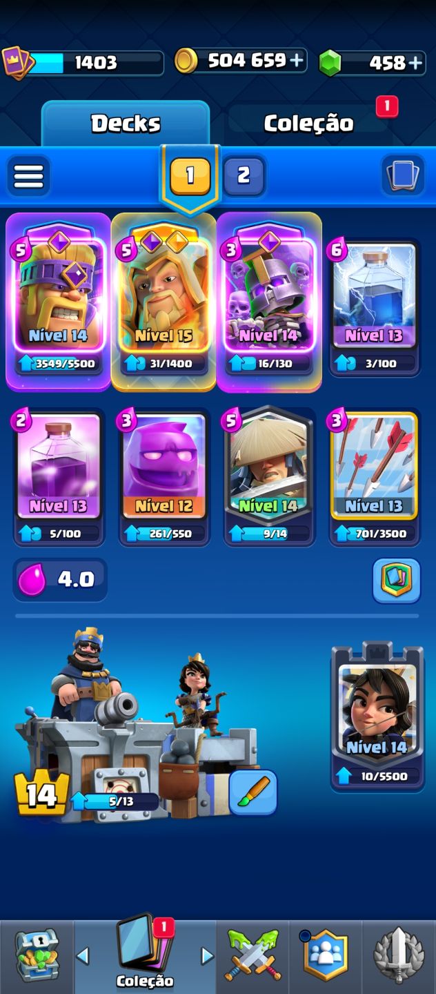 CONTA CLASH ROYALE TOP +9.600 TROFÉUS & MEIO MILHÃO DE OURO!