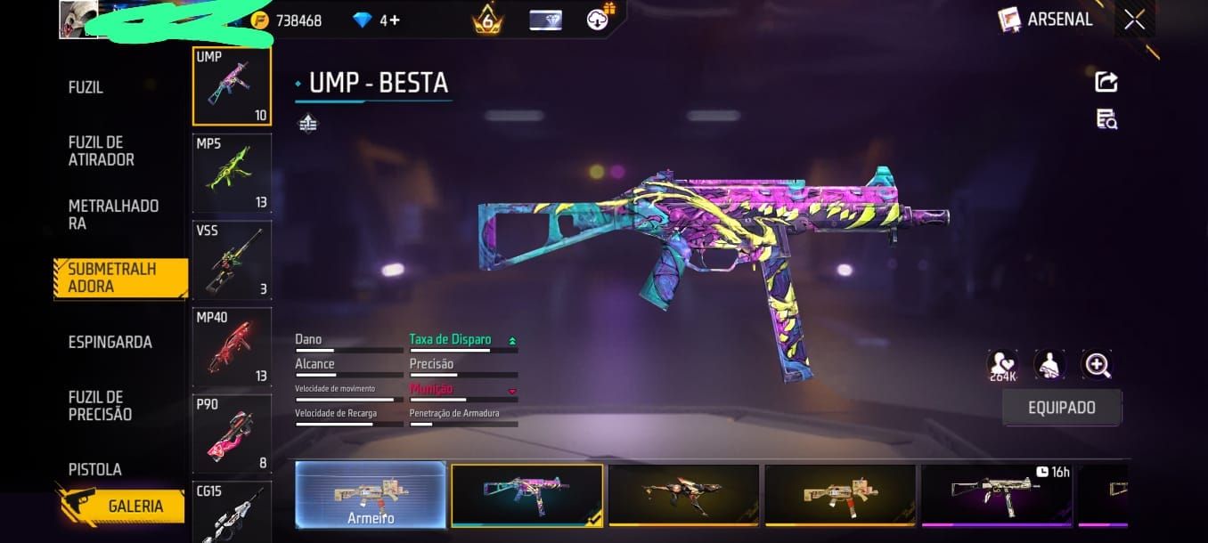 Conta Free Fire Top | Barbinha, Sombra Roxa, Bandeirão | SCAR Evolutiva Nv Max