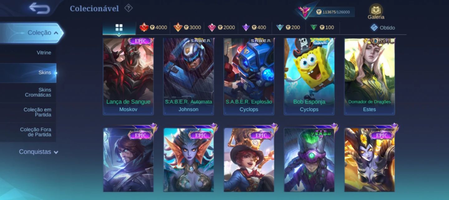 Conta Antiga Lvl 129, Full Herois, Full Emblemas, Muitas Skins e Colecionaveis!!