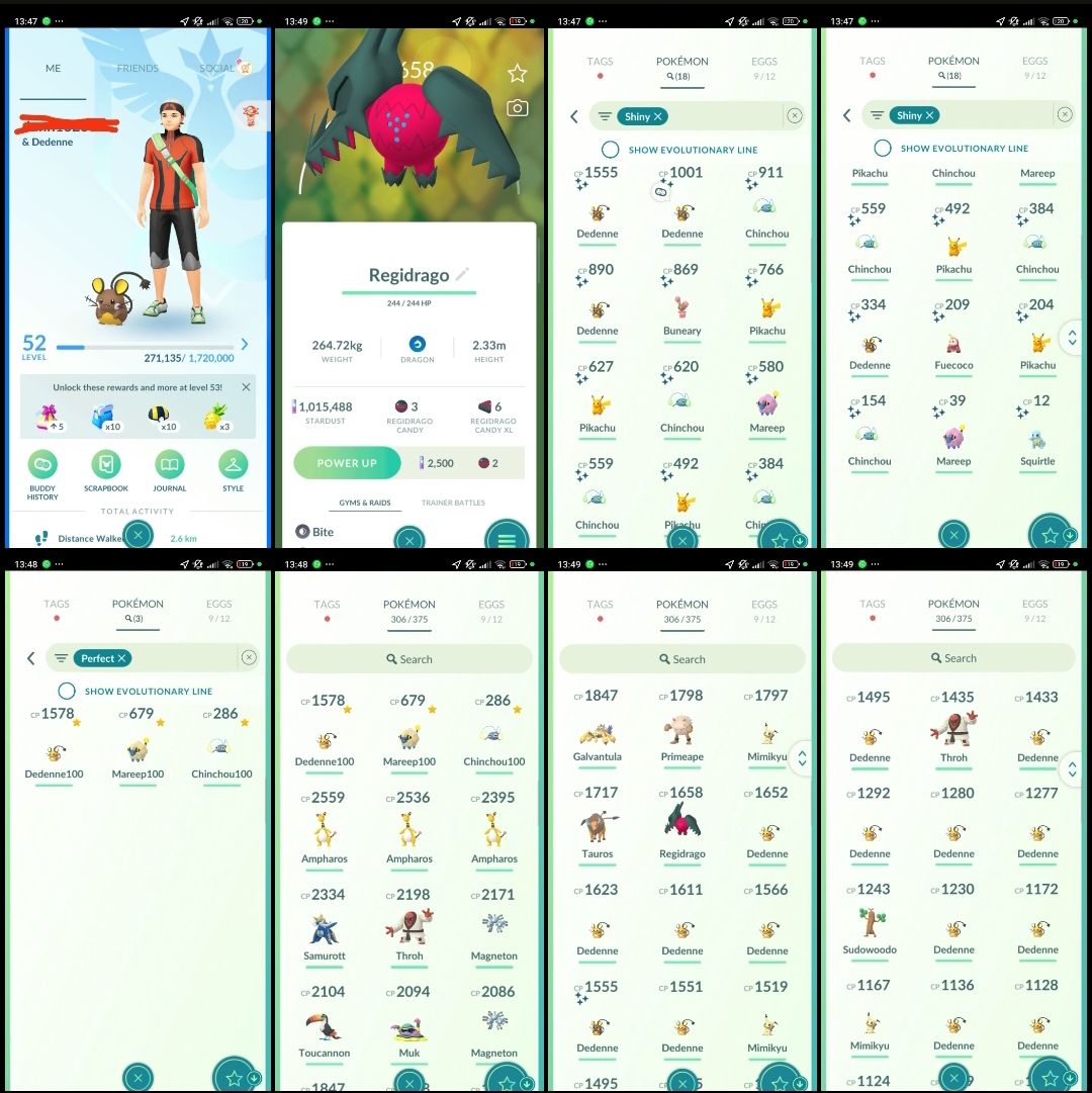 Conta Pokémon GO Lv52 | +1M Stardust | 18 Shinies + Regidrago pk12