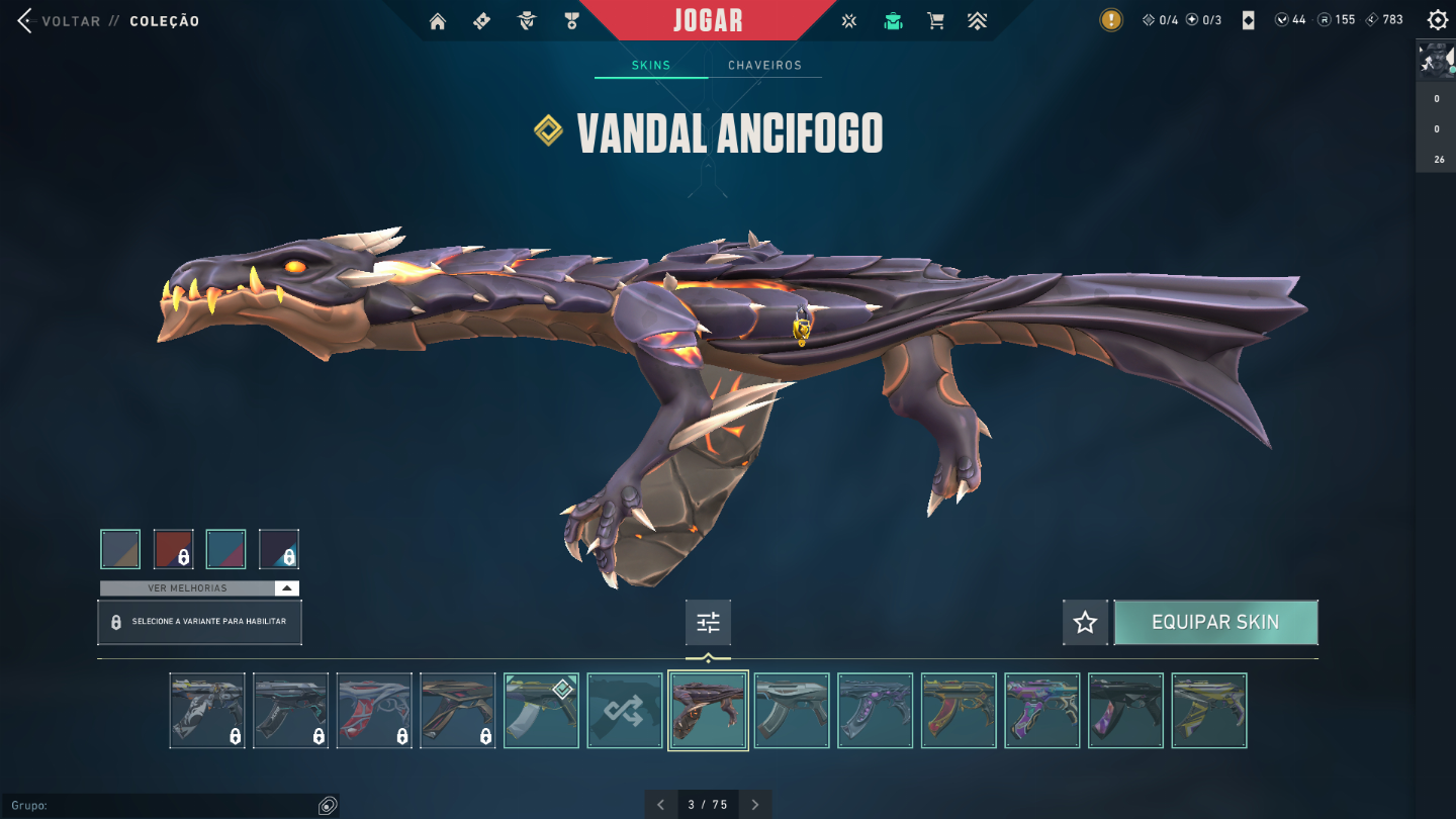 Valorant, Conta desde o Beta, recheada de skins, pacote ancifogo completo