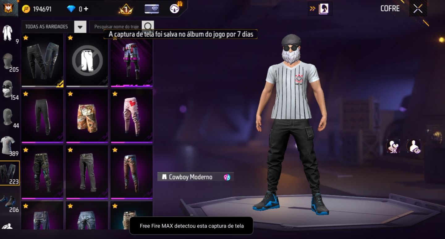 Conta Free Fire Barba do Velho + Chefe Mob + Mclaren + Skins Lendárias