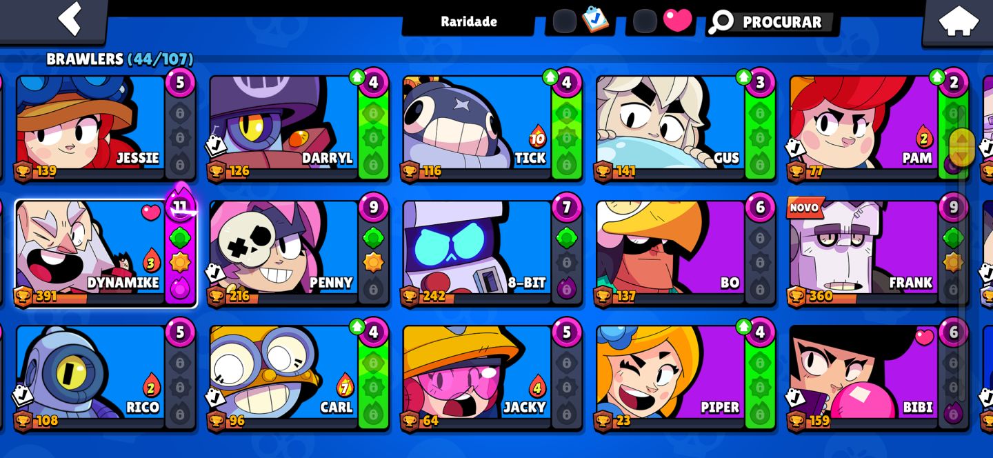 CONTA BRAWL STARS | 7.216 TROFÉUS | 44 BRAWLERS | 6 LVL 11 (LEON, SPIKE, KIT)