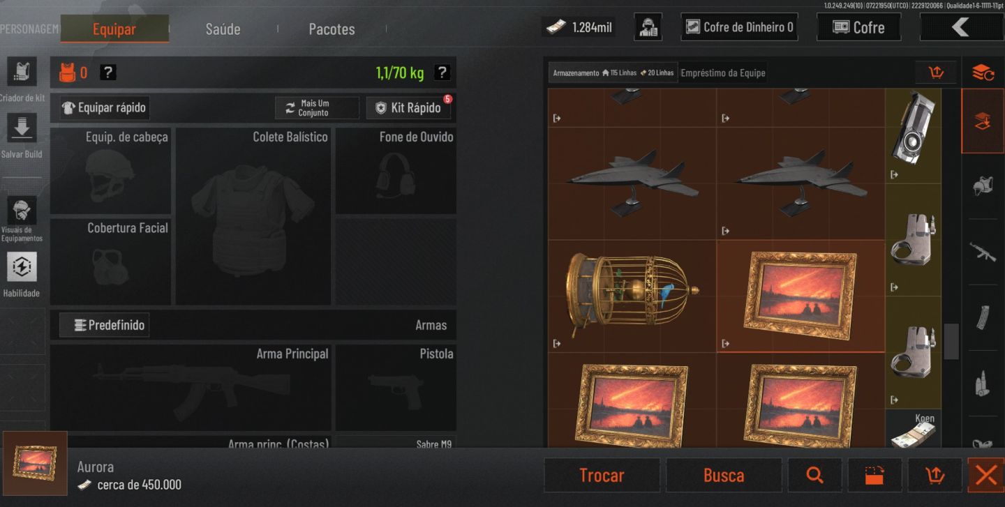 CONTA ARENA BREAKOUT MOBILE COM 40 MILHÕES DE ARMAZEM