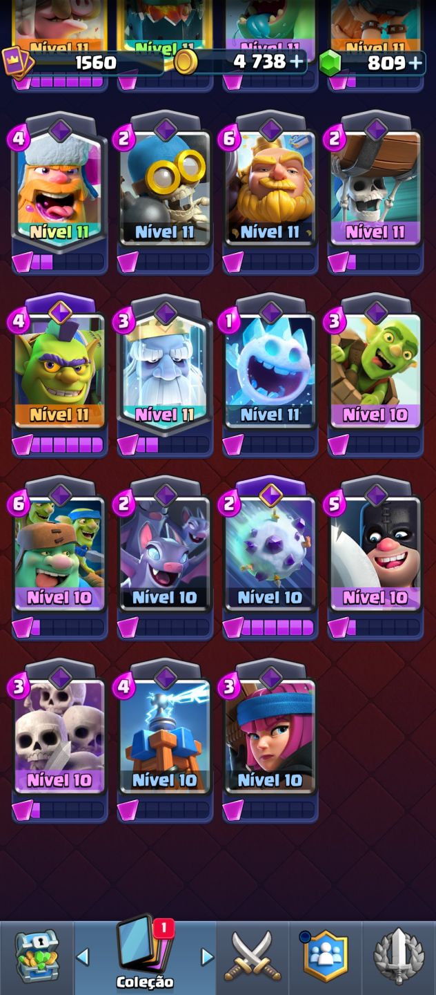 Conta Clash Royale bem Upada