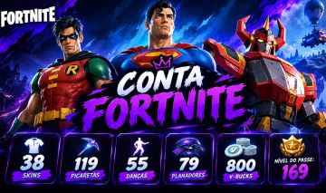 FORTNITE | 38 SKINS | 119 PICARETAS | 55 DANÇAS | 800 V-BUCKS