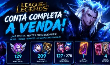 Conta LoL Nível 223 | 129 Skins | 4 Míticas + 1 Ultimate | Desde 2017