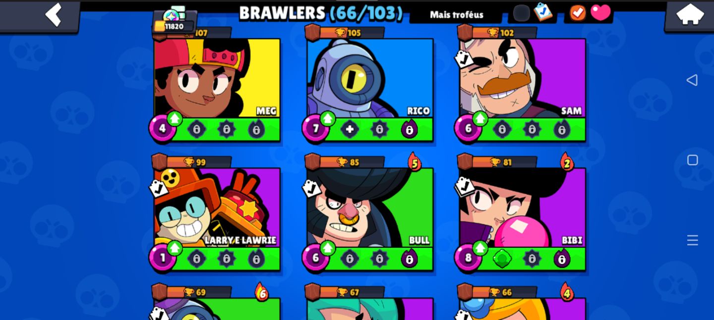 PROMOÇÃO CONTA BRAWL STARS | 67 BRAWLERS | 11.8K TROFÉUS | 7 P11