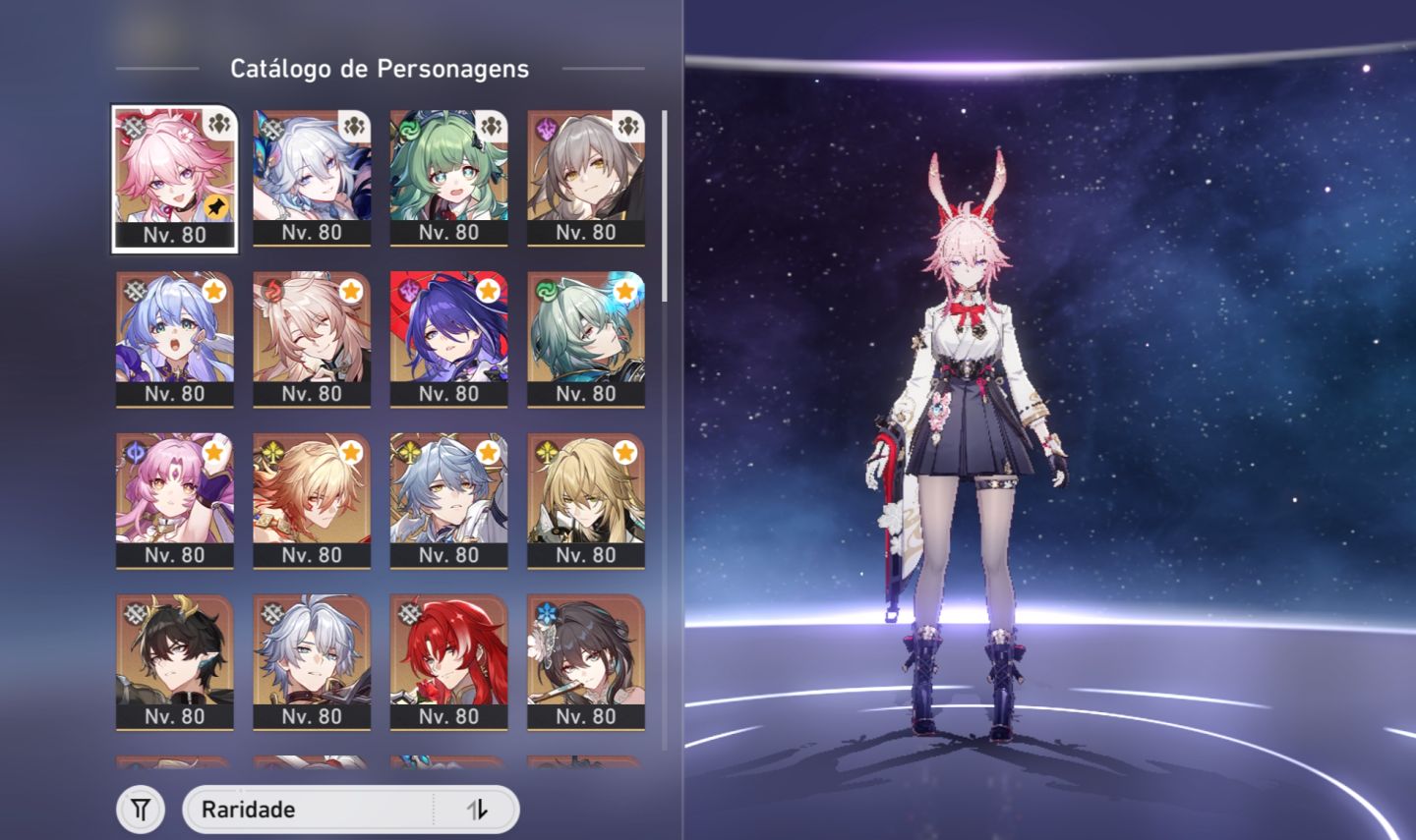 Conta honkai vários personagens