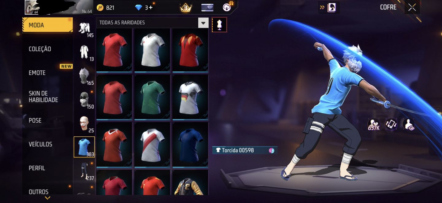 Conta de Free Fire nível 64 rara