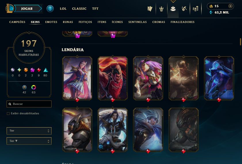 [HandLevel] Lv 700+Gold 3+MAIN MIDLANER+197 Skins/Icones Antigos 2013+KATARINA