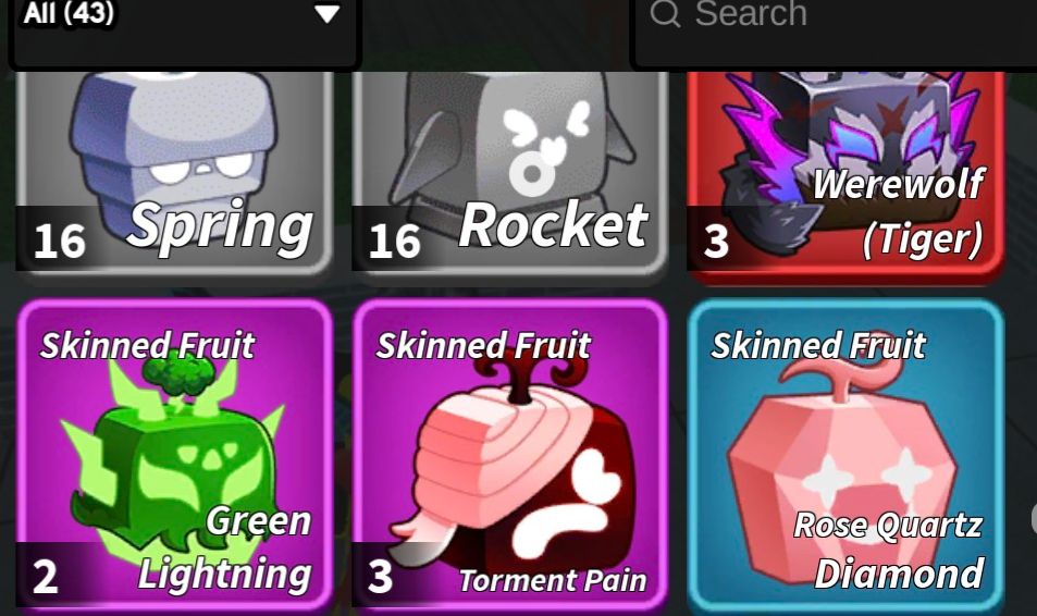 FRUTAS BLOX FRUITS E SKINS/MUTAÇÕES (não são contas)