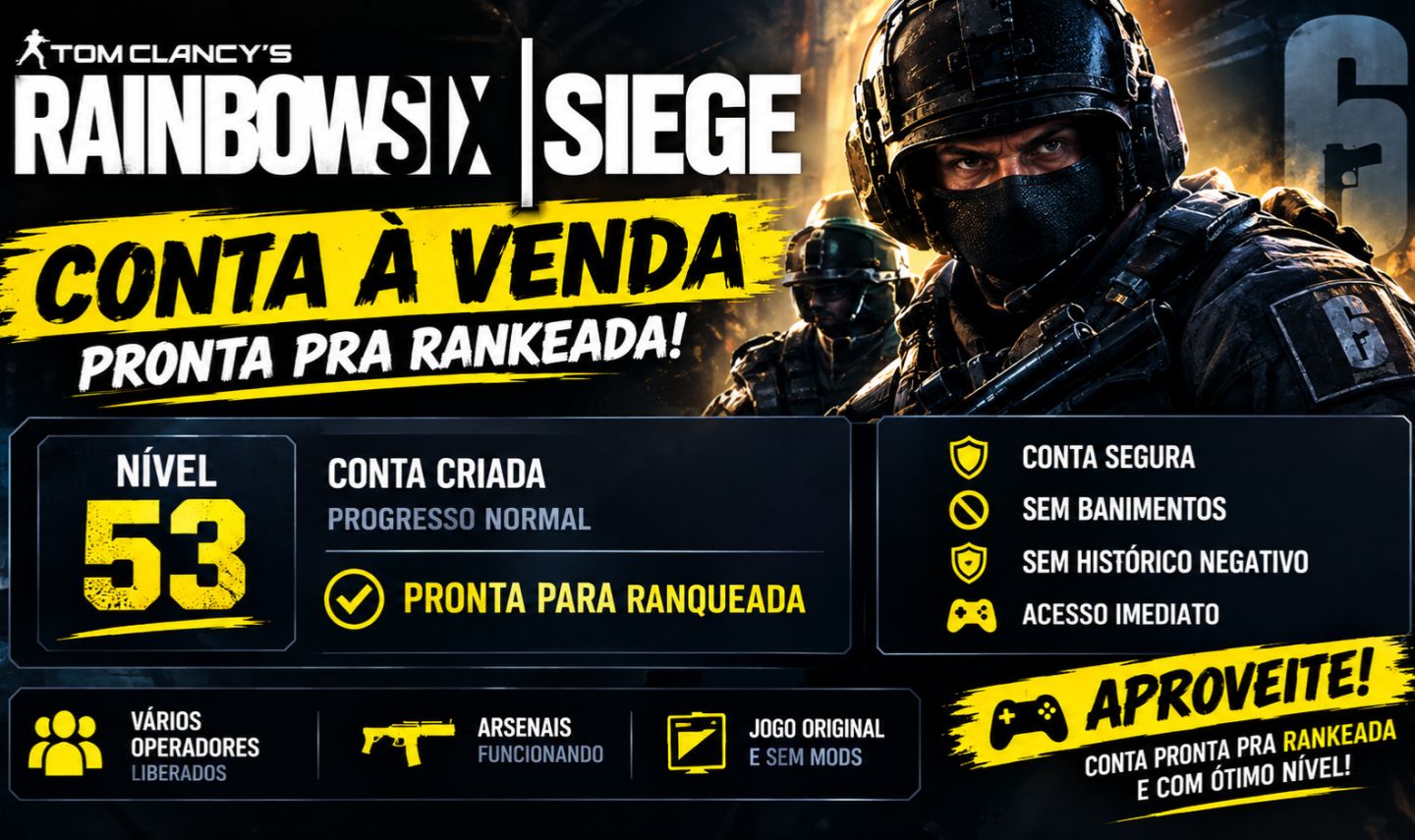 Contas rainbow six pronto pra rankeada