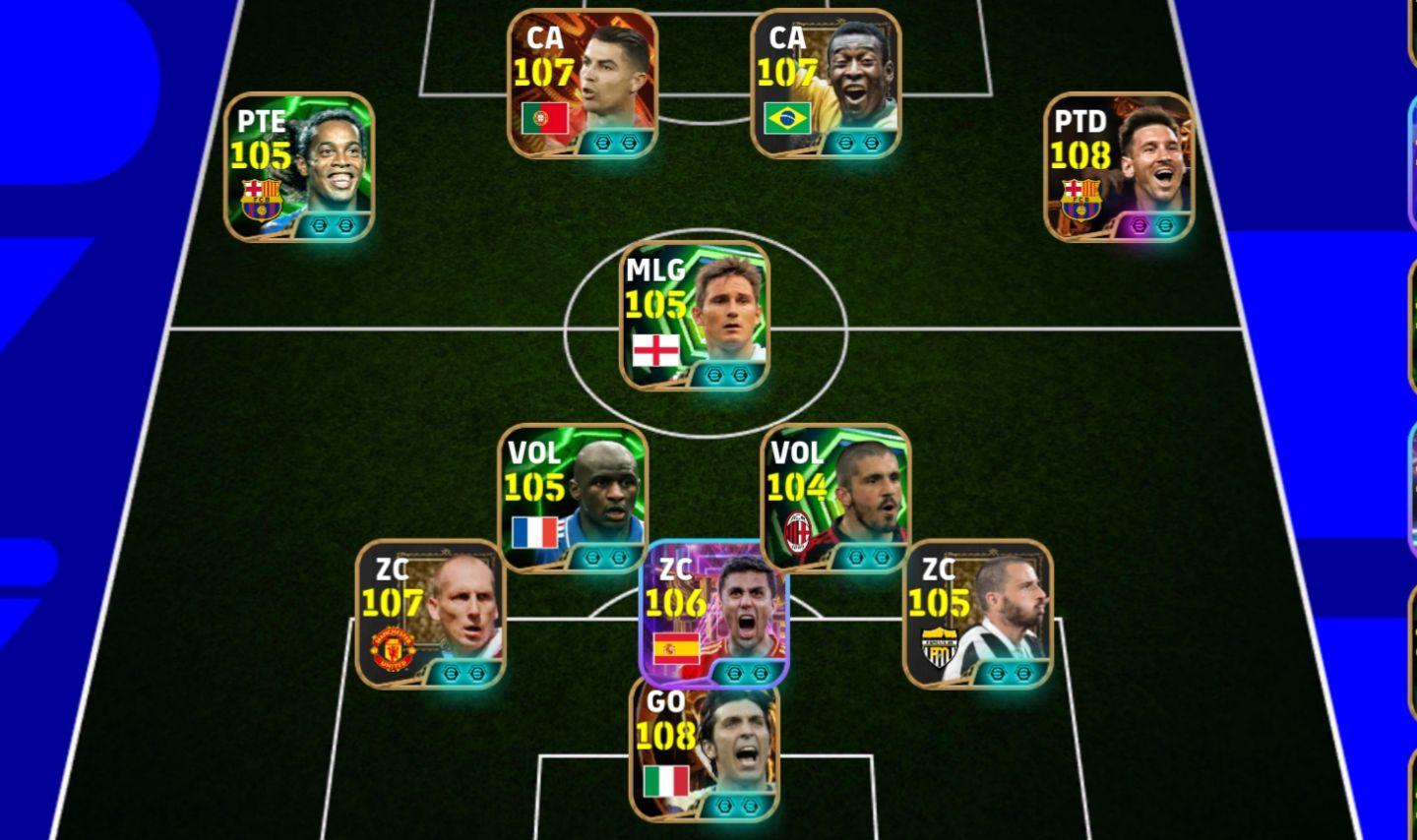 Conta Efootbal, com messi blitz curle, cr7, Pelé, Ronaldinho e muito mais.