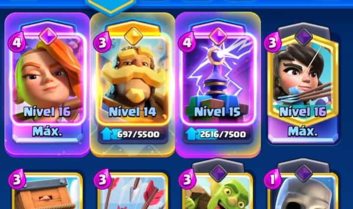 CONTA CLASH ROYALE NIVEL 15, VARIAS EVOS E HEROIS