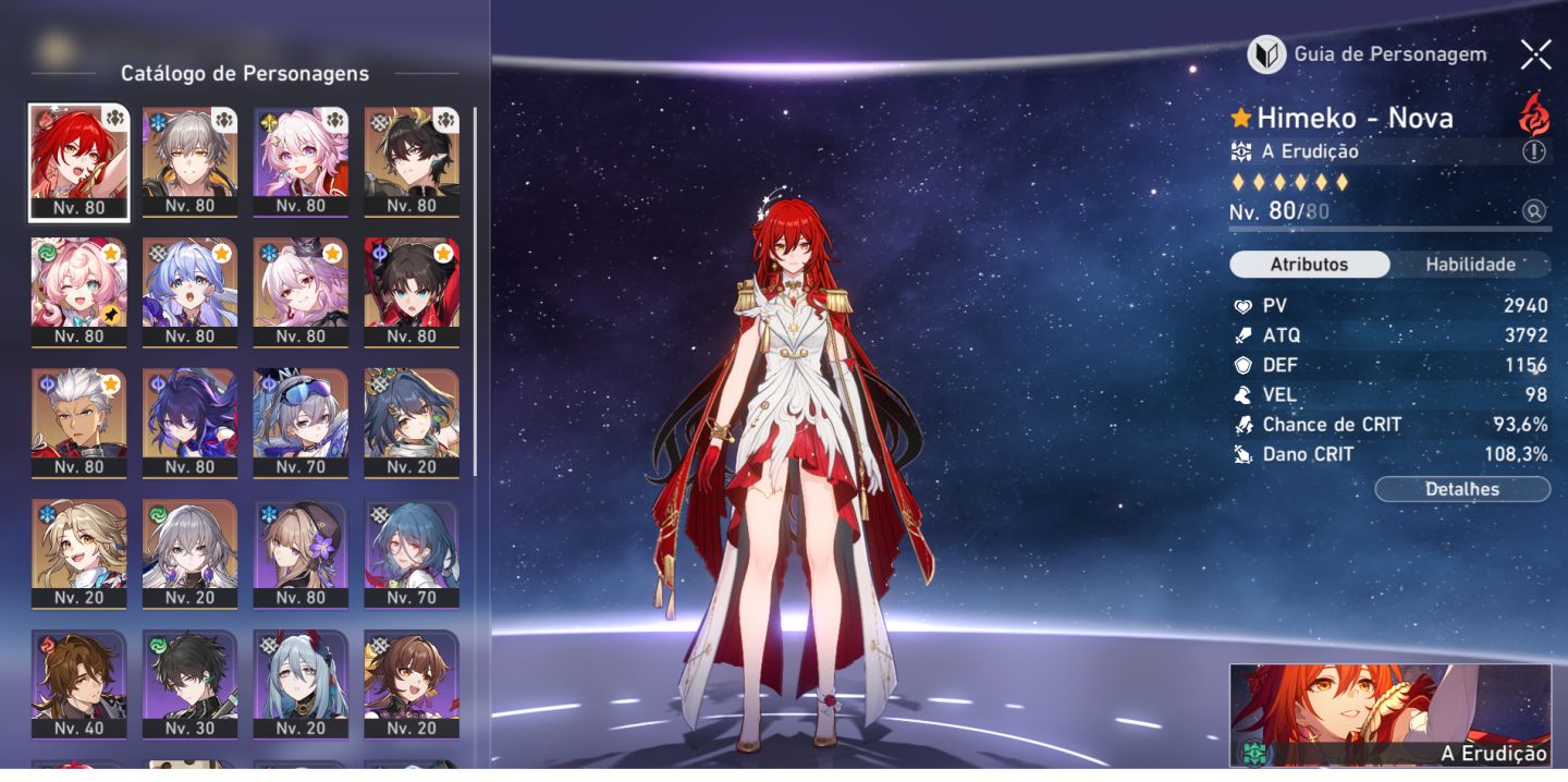 HSR - Himeko Nova E6S1, ArcherE0S1, EvernightE0S1, Dan2, Rin, Hyacine e Robin