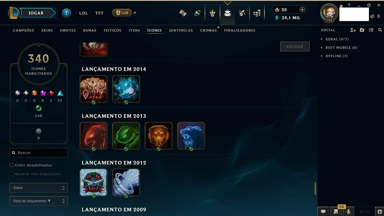 Acc de Lol - Lvl 794 - Conta de 2011! Muitas Coisas Antigas!