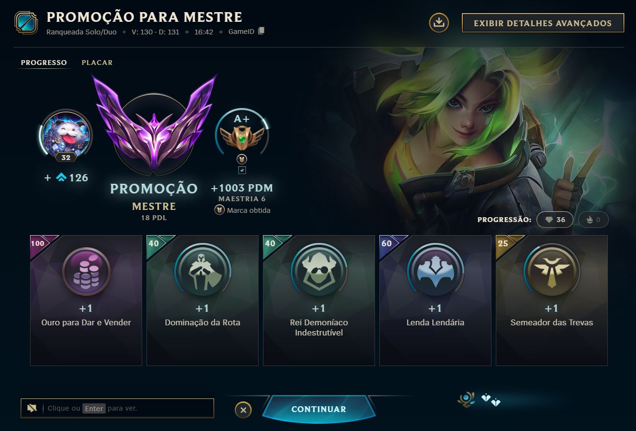 [CONTA LOL] MESTRE com skins