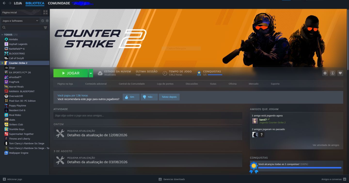 STEAM COM JOGOS E CS MEDALHA 5 ANOS - E MUITO MAIS!