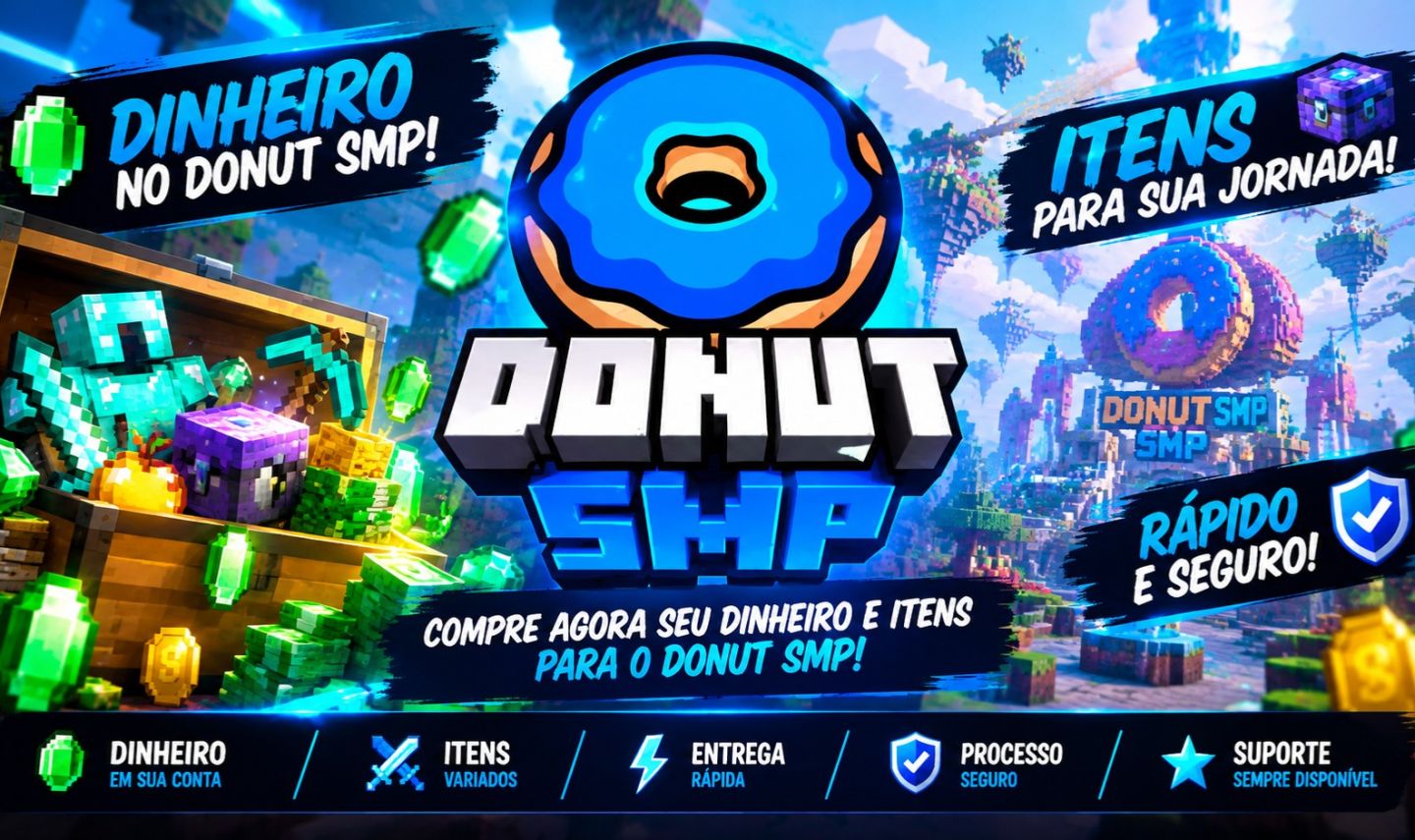 MINECRAFT - DONUTSMP - DINHEIRO E ITENS - ENTREGA RAPIDA - O MAIS BARATO