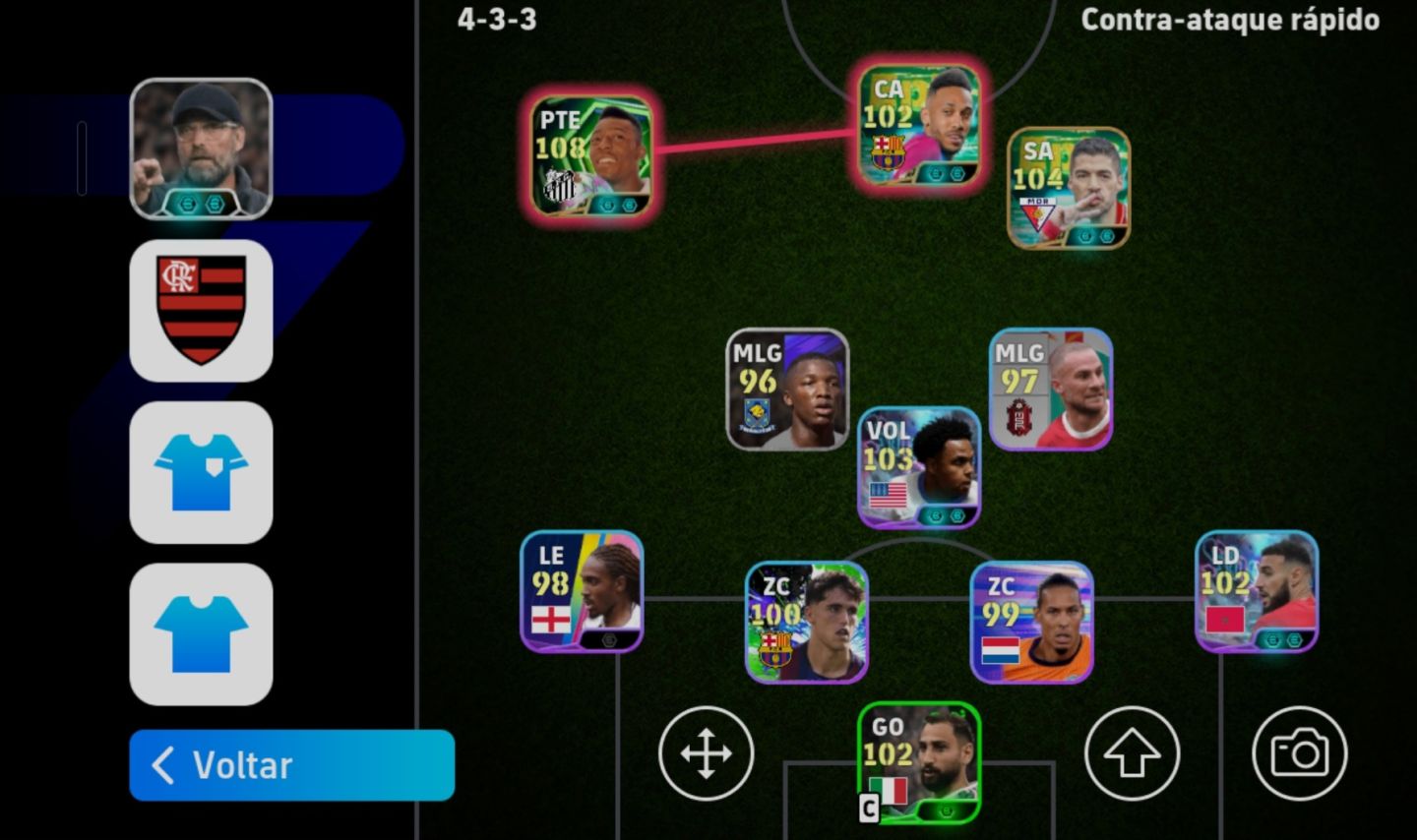Conta do Efootball iniciante com pelé e técnico klopp