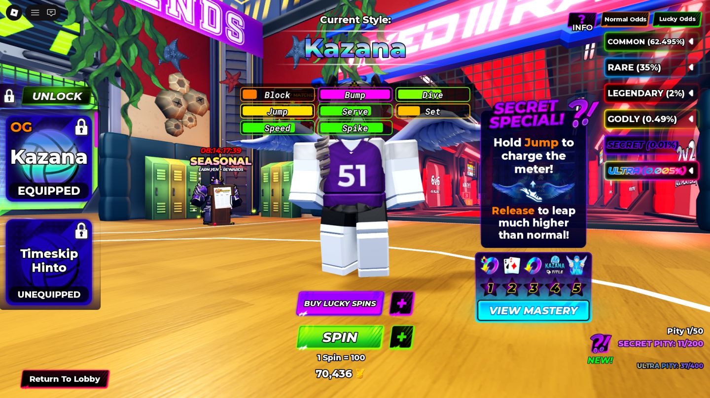 CONTA ANTIGA PARADA DE VOLLEYBALL LEGENDS LVL 200+ COM MAIS DE 6 SECRETS