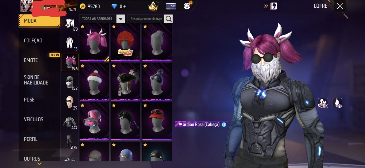 Conta free fire antiga 2018 com vários itens raros