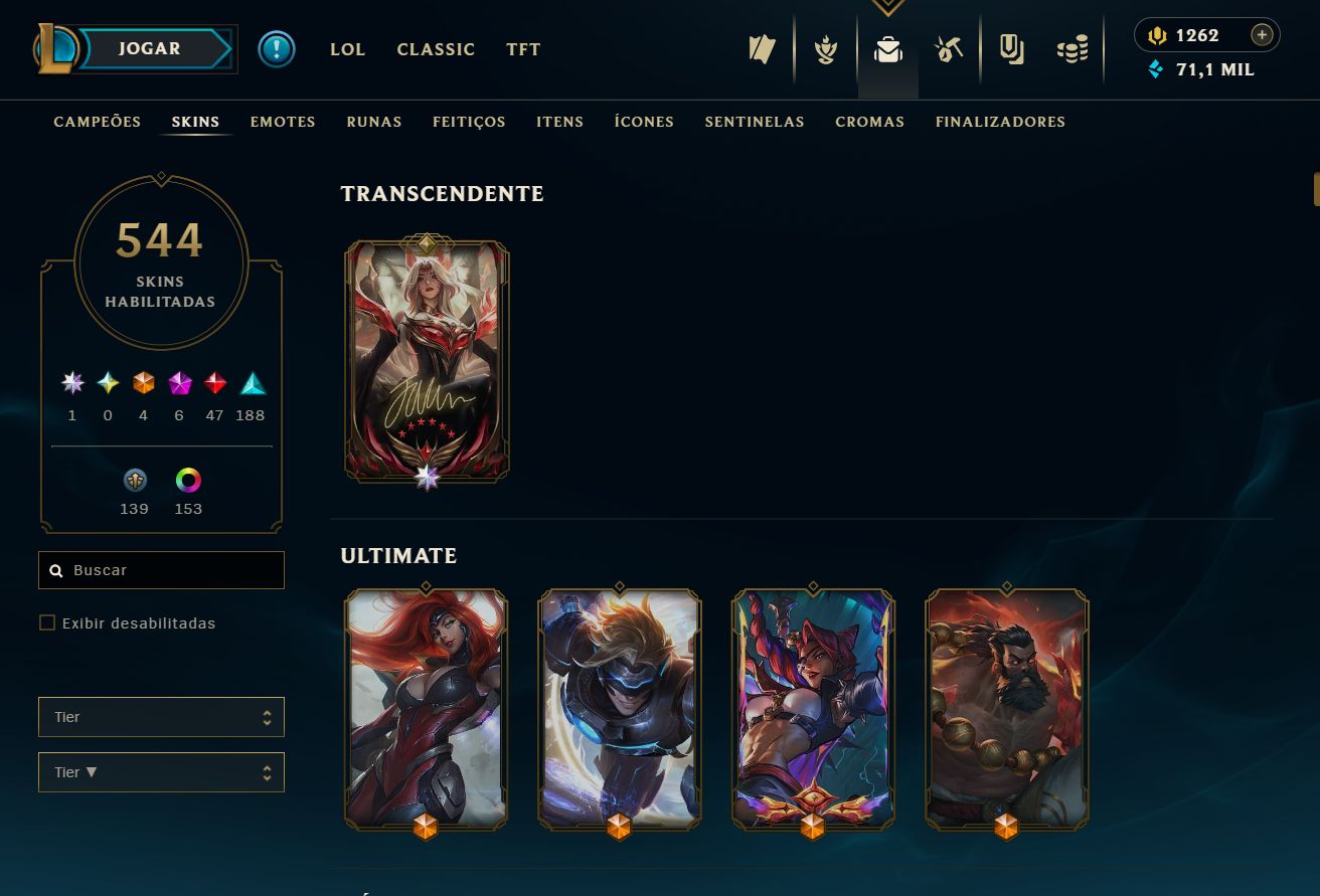 CONTA DE COLECIONADOR LOL + TFT + VALORANT