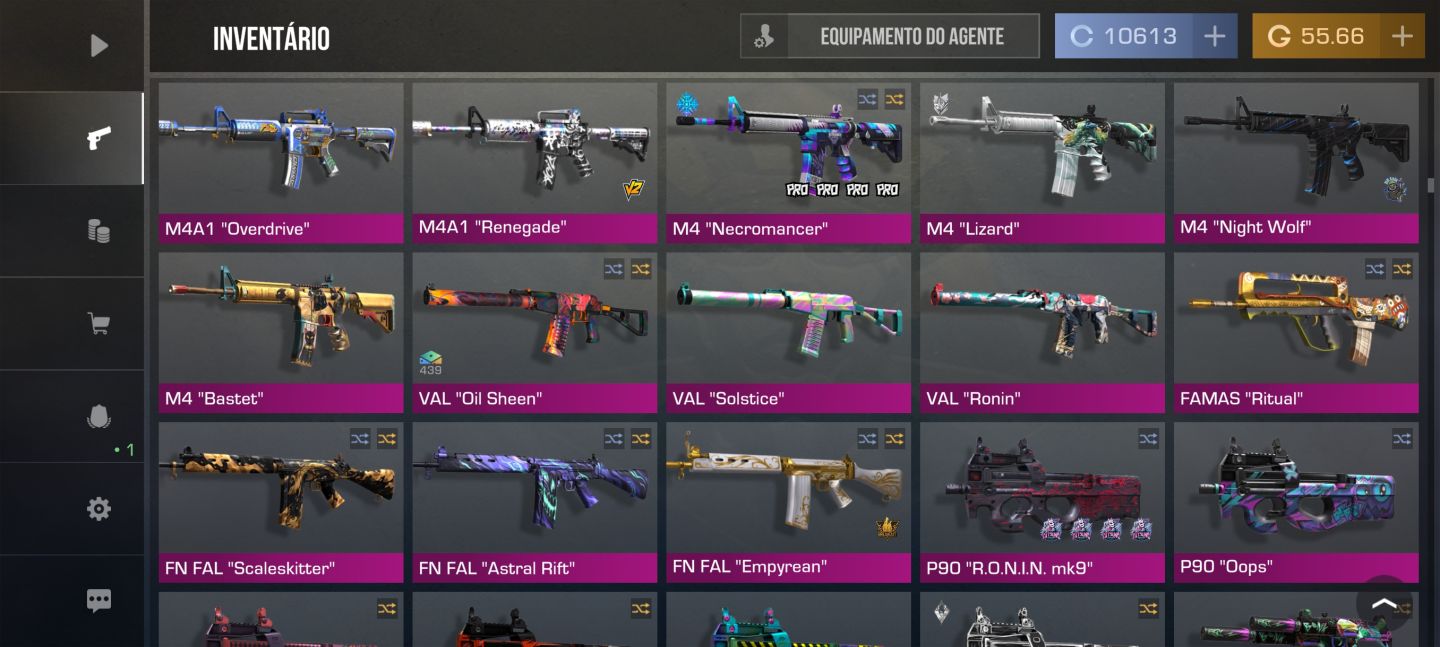 CONTA DE STANDOFF 2 COM MAIS DE 600 ITENS avaliada em 167k gold