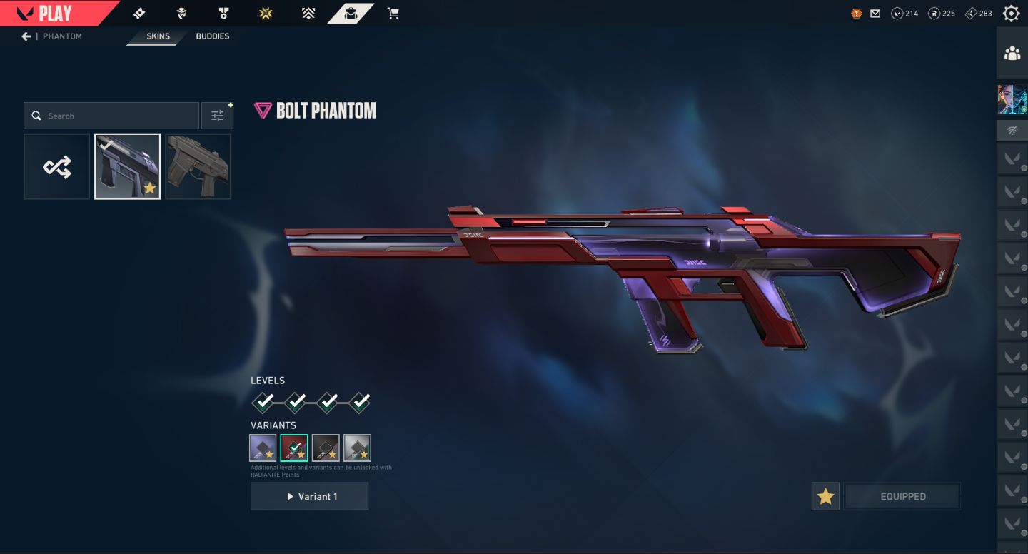 CONTA VALORANT | SKIN DE FACA, VANDAL E PHANTOM | RANK PLATINA