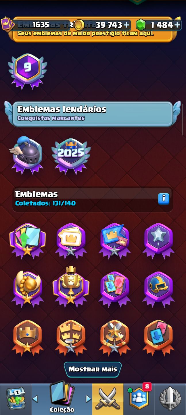 Conta antiga de Clash Royal