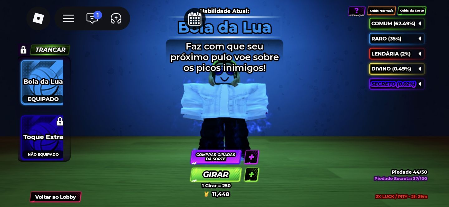 Conta do roblox volleyball legends com secreto e evo